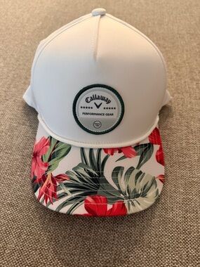 Callaway White Hat with Floral Visor